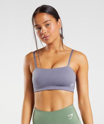 Staniki Sportowe Damskie Gymshark Bandeau Fioletowe | PL 2887KOR